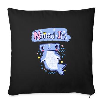 Cute Hammerhead Shark. Nailed It. - Sofa pillowcase 17,3'' x 17,3'' (45 x 45 cm) - black - Front