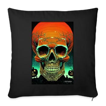 Halloween Skull Pumpkin - Sofa pillowcase 17,3'' x 17,3'' (45 x 45 cm) - black - Front