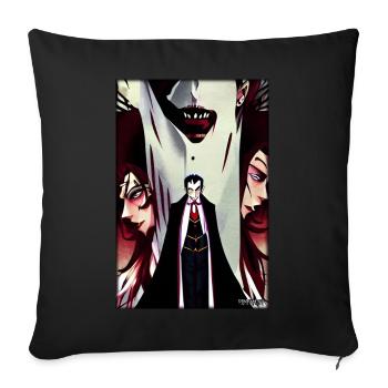 Manga Vampire Dracula Monster Halloween - Sofa pillowcase 17,3'' x 17,3'' (45 x 45 cm) - black - Front