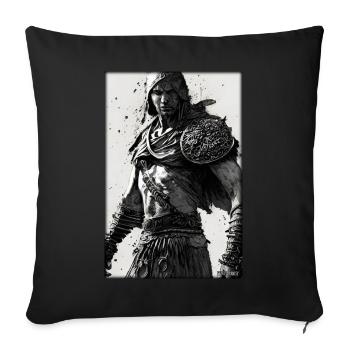 Krieger Schwert Vintage Schwarz Weiß 1 - Sofakissenbezug 45 x 45 cm - Schwarz - Vorne