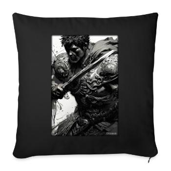 Krieger Schwert Vintage Schwarz Weiß 5 - Sofakissenbezug 45 x 45 cm - Schwarz - Vorne