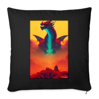 Dragon Creature Fantasy - Sofa pillowcase 17,3'' x 17,3'' (45 x 45 cm) - black - Front