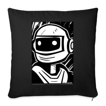 Roboter Comic Zukunft Cyborg Maschine Technik - Sofakissenbezug 45 x 45 cm - Schwarz - Vorne