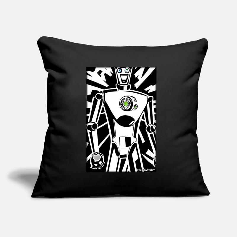 Robot Comic Future Cyborg Machine Technology Housse de coussin décorative 45 x 45 cm