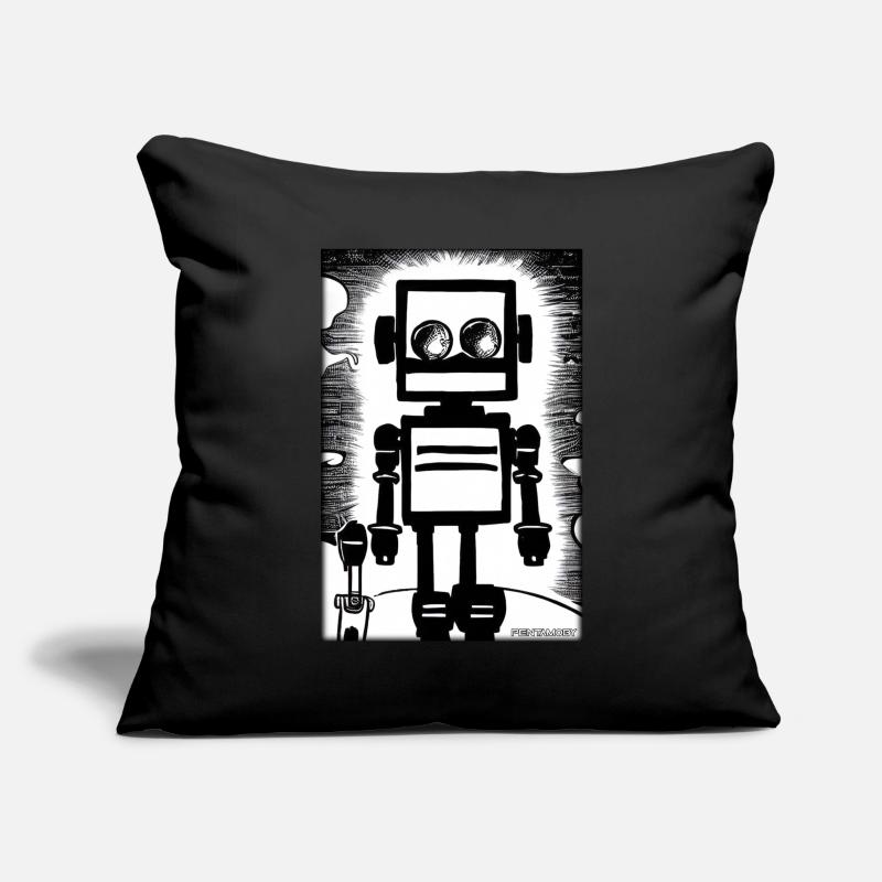 Robot Comic Future Cyborg Machine Technology Housse de coussin décorative 45 x 45 cm
