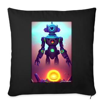 Robot Future Science Sci-Fi Machine - Sofa pillowcase 17,3'' x 17,3'' (45 x 45 cm) - black - Front