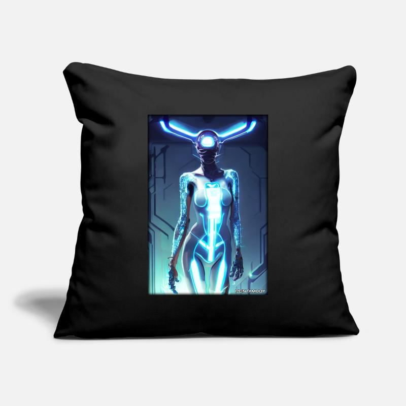 Robot Future Science Machine de science-fiction Housse de coussin décorative 45 x 45 cm