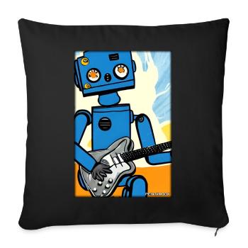 Roboter Gitarre Gitarrist Zukunft Musik Comic - Sofakissenbezug 45 x 45 cm - Schwarz - Vorne