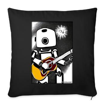 Robot Guitar Guitarist Future Music Comic - Sofa pillowcase 17,3'' x 17,3'' (45 x 45 cm) - black - Front