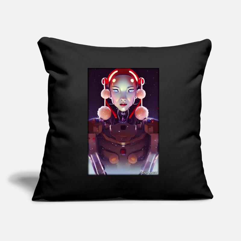 Robots Noël Future Technology Science Housse de coussin décorative 45 x 45 cm