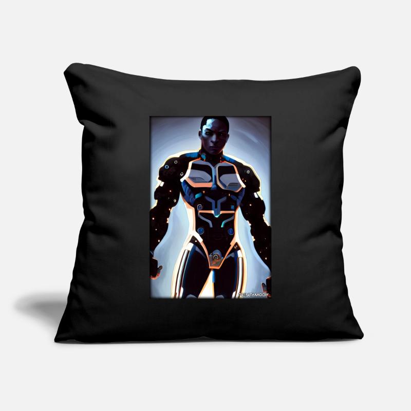 Cyborg Man Future Sci-Fi Machine Technology Housse de coussin décorative 45 x 45 cm