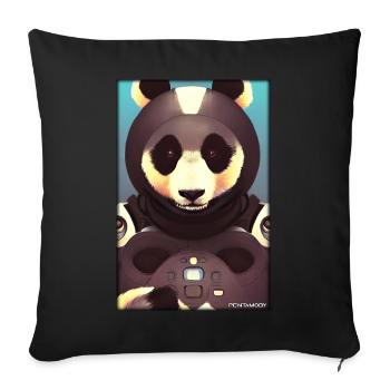 Panda Bear Panda Astronaut Future Sci-Fi Technology - Housse de coussin décorative 45 x 45 cm - noir - Devant
