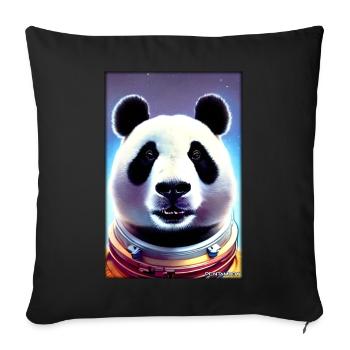 Panda Bear Panda Astronaut Future Sci-Fi Technology - Housse de coussin décorative 45 x 45 cm - noir - Devant