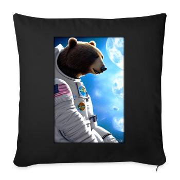 Bear Wildlife Astronaut Future Sci-Fi Technology - Housse de coussin décorative 45 x 45 cm - noir - Devant