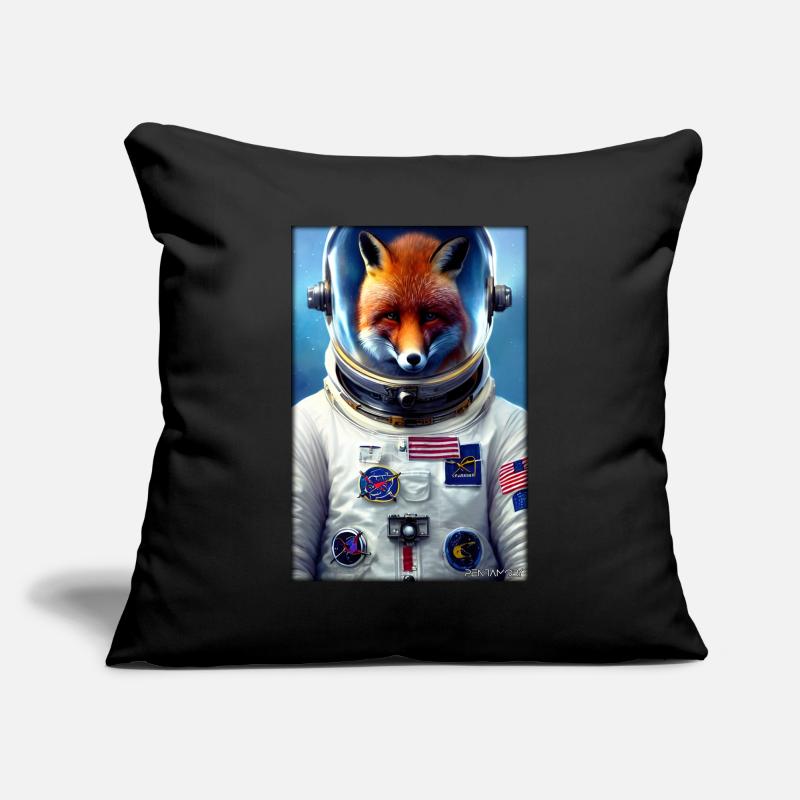 Fox Wildlife Astronaut Future Sci-Fi Technology Housse de coussin décorative 45 x 45 cm