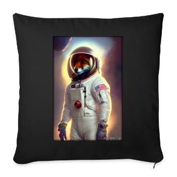 Fox Wildlife Astronaut Future Sci-Fi Technology - Housse de coussin décorative 45 x 45 cm - noir - Devant