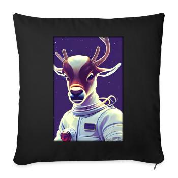 Technologie de science-fiction future de l’astronaute de renne - Housse de coussin décorative 45 x 45 cm - noir - Devant