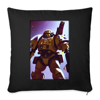 Kampfbot Roboter Supersoldat Maschine Krieger - Sofakissenbezug 45 x 45 cm - Schwarz - Vorne