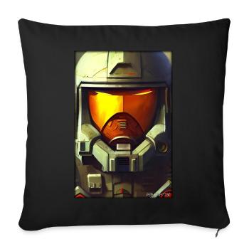 Kampfbot Robot Super Soldier Machine Warrior - Sofa pillowcase 17,3'' x 17,3'' (45 x 45 cm) - black - Front