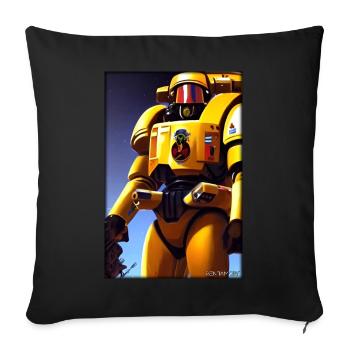 Kampfbot Roboter Supersoldat Maschine Krieger - Sofakissenbezug 45 x 45 cm - Schwarz - Vorne