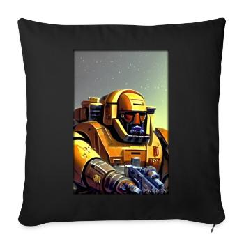 Kampfbot Robot Super Soldier Machine Warrior - Sofa pillowcase 17,3'' x 17,3'' (45 x 45 cm) - black - Front