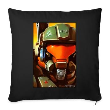 Kampfbot Roboter Supersoldat Maschine Krieger - Sofakissenbezug 45 x 45 cm - Schwarz - Vorne