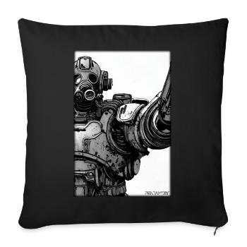 Kampfbot Roboter Supersoldat Maschine Krieger - Sofakissenbezug 45 x 45 cm - Schwarz - Vorne