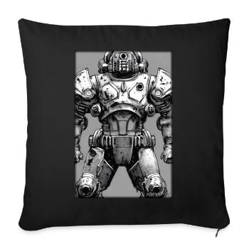 Kampfbot Roboter Supersoldat Maschine Krieger - Sofakissenbezug 45 x 45 cm - Schwarz - Vorne