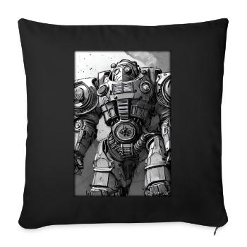 Kampfbot Robot Super Soldier Machine Warrior - Sofa pillowcase 17,3'' x 17,3'' (45 x 45 cm) - black - Front
