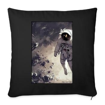 Astronaut Future Sci-Fi Technology - Sofa pillowcase 17,3'' x 17,3'' (45 x 45 cm) - black - Front