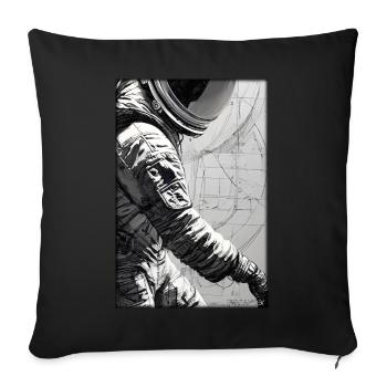 Astronaut Future Sci-Fi Technology - Sofa pillowcase 17,3'' x 17,3'' (45 x 45 cm) - black - Front