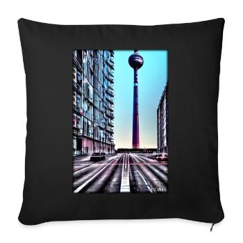 Berlin Berlin TV Tower City Landmark - Sofa pillowcase 17,3'' x 17,3'' (45 x 45 cm) - black - Front