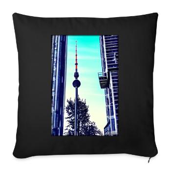 Berlin Berlin TV Tower City Landmark - Sofa pillowcase 17,3'' x 17,3'' (45 x 45 cm) - black - Front