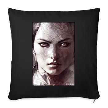 Warrior Woman Sword Vintage Black White - Sofa pillowcase 17,3'' x 17,3'' (45 x 45 cm) - black - Front