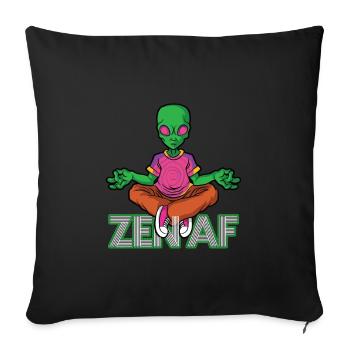 Tripping Zen AF Yoga Alien Hypnotizing Art - Sofakissenbezug 45 x 45 cm - Schwarz - Vorne