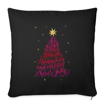 Fröhliche Weihnachten und ein tolles Neues Jahr - Sofakissenbezug 45 x 45 cm - Schwarz - Vorne