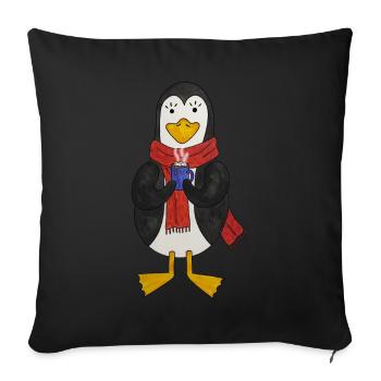 Pingouins Winter cozzy hygge cosy winter time - Housse de coussin décorative 45 x 45 cm - noir - Devant