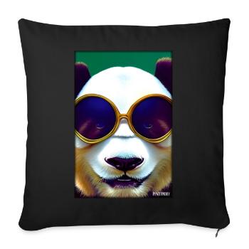 Panda Sonnenbrille Tierwelt Waldtier Tiere Wildnis - Sofakissenbezug 45 x 45 cm - Schwarz - Vorne