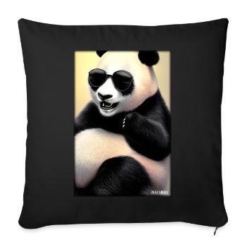Panda Sonnenbrille Tierwelt Waldtier Tiere Wildnis - Sofakissenbezug 45 x 45 cm - Schwarz - Vorne