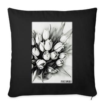 Tulip Lily Family Flower Spring Meadow Green - Sofa pillowcase 17,3'' x 17,3'' (45 x 45 cm) - black - Front