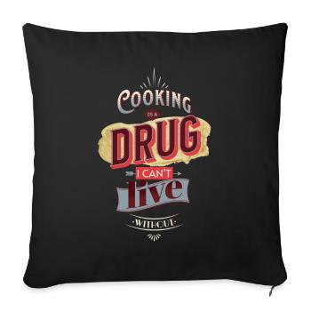 Cuisiner est un Drug Design - Housse de coussin décorative 45 x 45 cm - noir - Devant