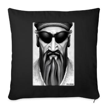 Confucius sunglasses philosopher China Asia - Sofa pillowcase 17,3'' x 17,3'' (45 x 45 cm) - black - Front