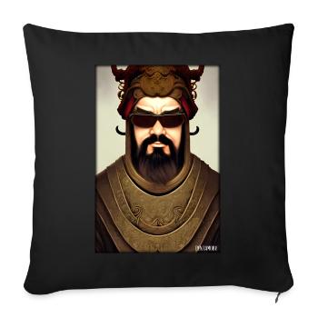 Confucius sunglasses philosopher China Asia - Sofa pillowcase 17,3'' x 17,3'' (45 x 45 cm) - black - Front