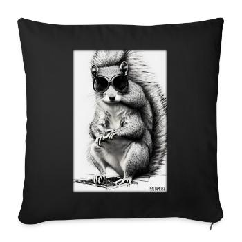 Squirrel Sunglasses Wildlife Forest Animal Forest - Sofa pillowcase 17,3'' x 17,3'' (45 x 45 cm) - black - Front