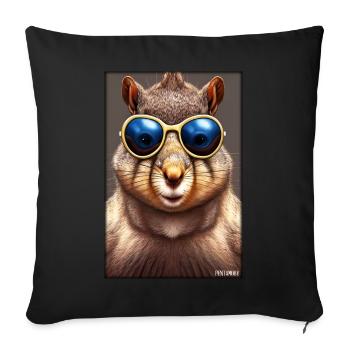 Squirrel Sunglasses Wildlife Forest Animal Forest - Sofa pillowcase 17,3'' x 17,3'' (45 x 45 cm) - black - Front