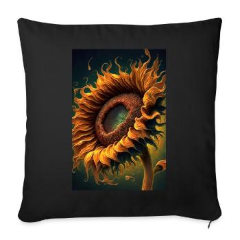 Sonnenblume - Sofakissenbezug 45 x 45 cm - Schwarz - Vorne