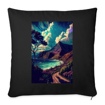 Hawaii Coast Sea Beach - Sofa pillowcase 17,3'' x 17,3'' (45 x 45 cm) - black - Front