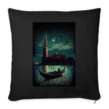 Venice by night - Sofa pillowcase 17,3'' x 17,3'' (45 x 45 cm) - black - Front
