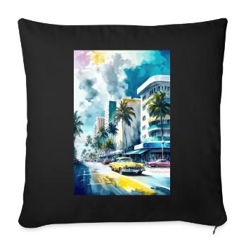 Miami Beach - Sofa pillowcase 17,3'' x 17,3'' (45 x 45 cm) - black - Front