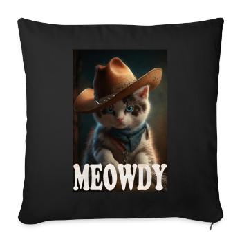 Chat Meowdy - Housse de coussin décorative 45 x 45 cm - noir - Devant